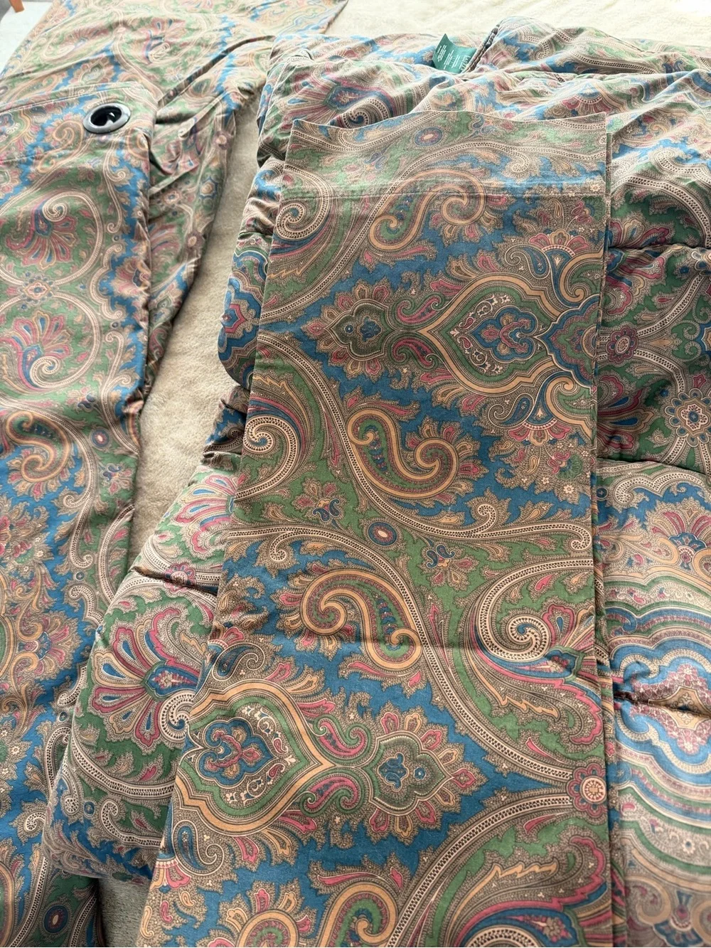 Vtg Ralph Lauren Brianna Paisley Full/Queen Comforter 2 Pillowcases & 2 Drapery